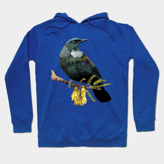 Tui In A Kōwhai Tree Hoodie by art official sweetener